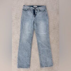 Light Blue Straight Leg Jeans with Classic Fade